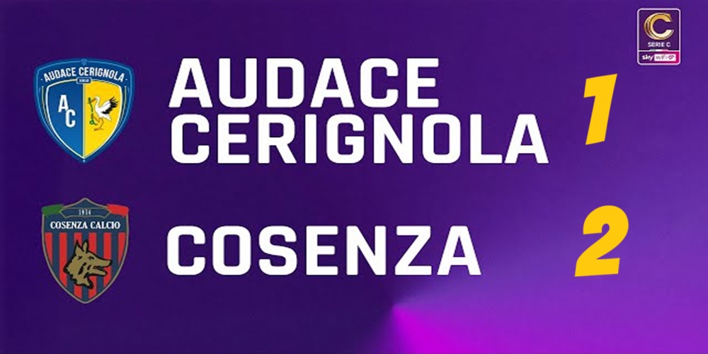 Cosenza vince 1-2 a Cerignola